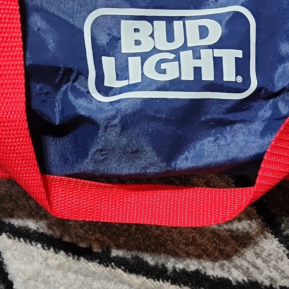 VINTAGE RARE BUD LIGHT BEER WATER-RESISTANT DUFFEL BAG